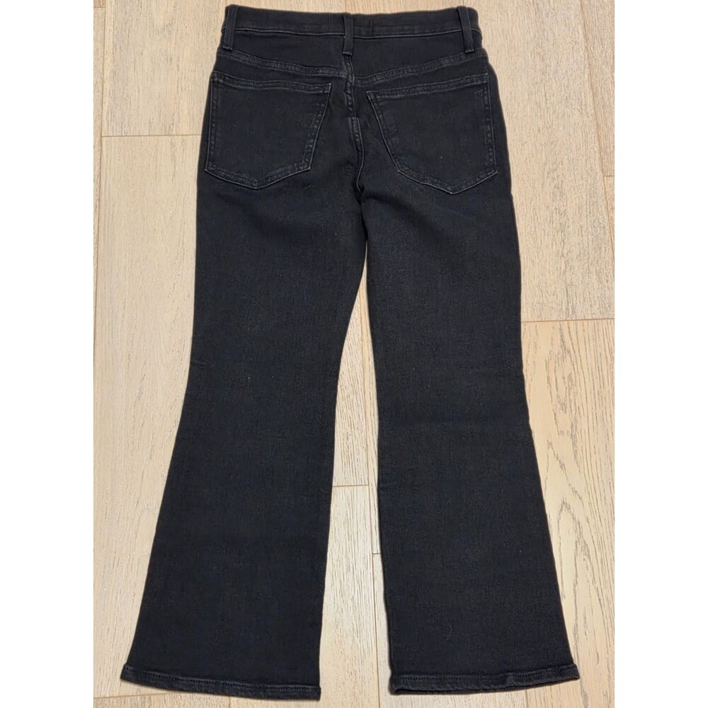 Madewell Stretch Flare Crop Jeans 26S Black High Rise NWT Comfort Denim Short - Picture 3 of 11